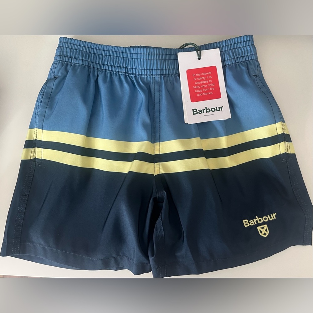Barbour Boys Cornwall Swim Trunks- Force Blue Sz Small 6/7